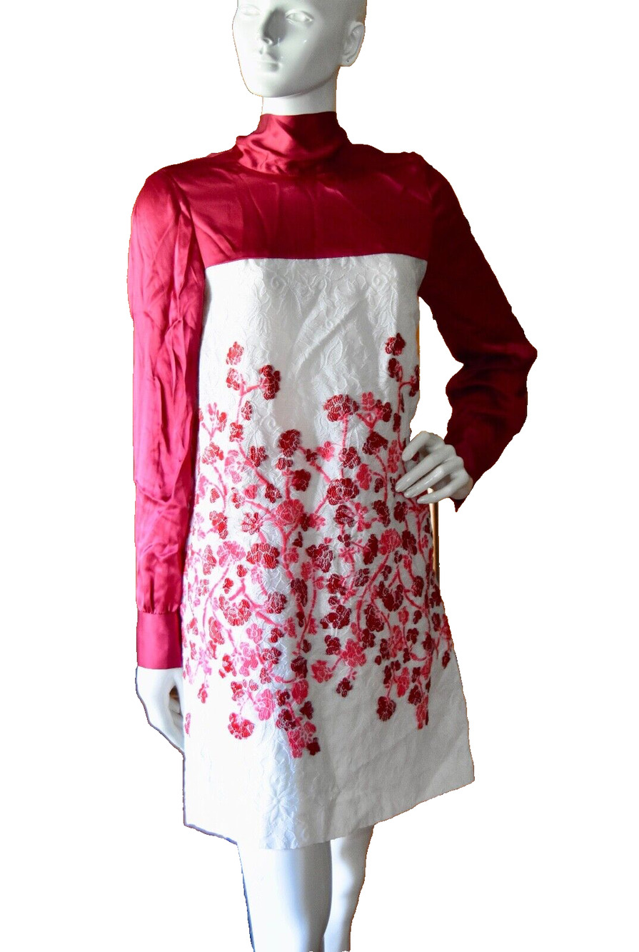 AMELIA TORO Couture Anthropology Lace Embroidered Festive Dress Size 4 NICE